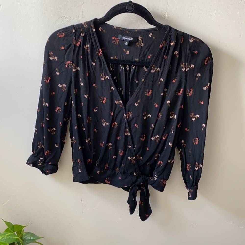 Madewell Floral Wrap blouse